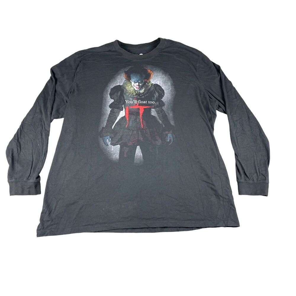 IT Shirt Men's 2XL Pennywise Clown Promo You'll Float Too Long Sleeve Horror HTF